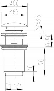 Донный клапан Zorg Antic AZR 2 SL серебро